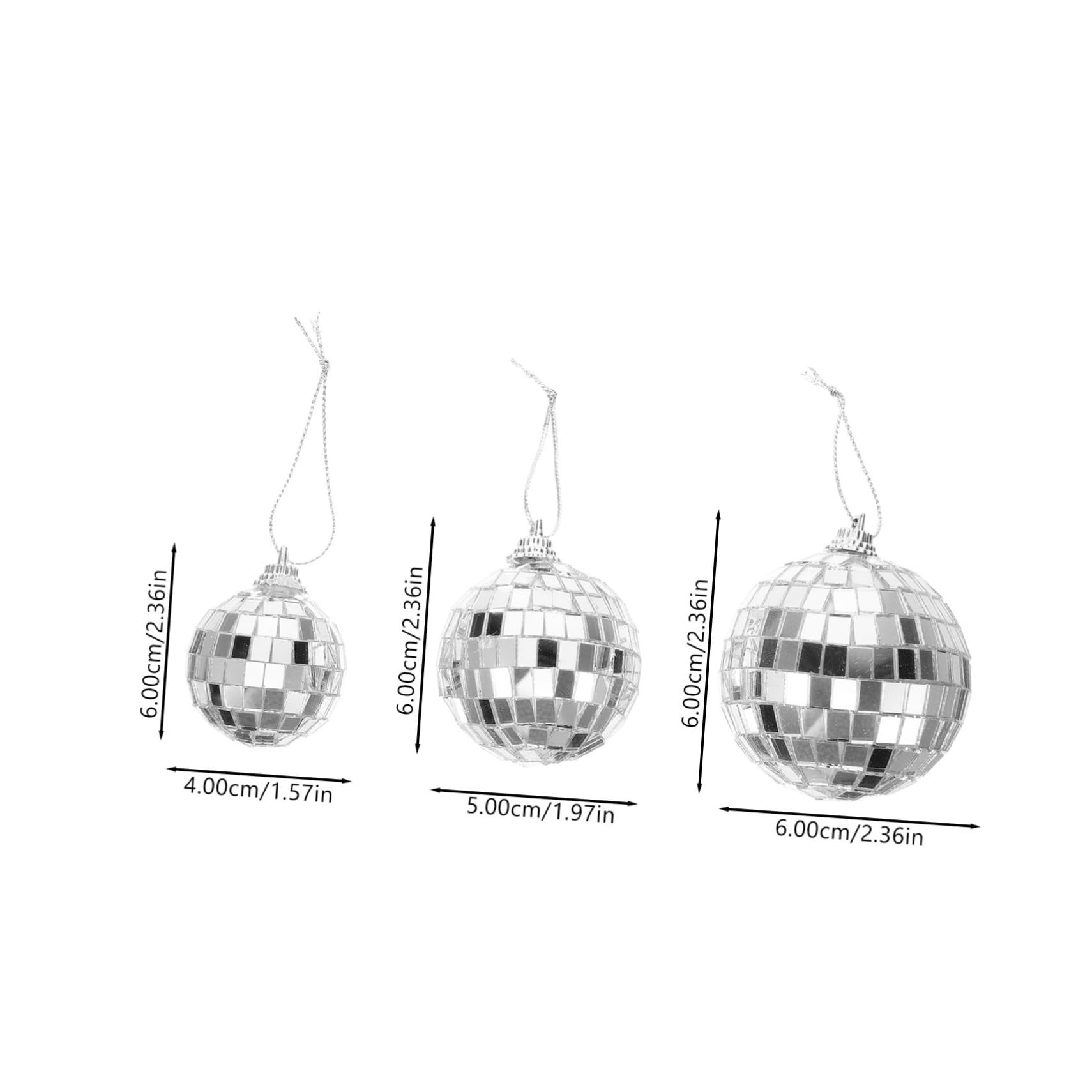 GRIRIW Xmas Mirror Ball Spotlight 18pcs Silver Disco Ball Decorations for Tree Wedding and Party