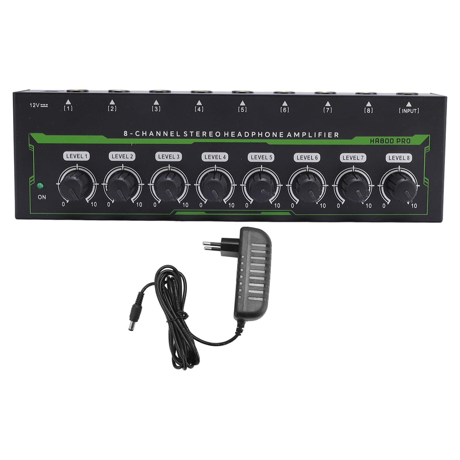 Amplificador de Auriculares con luz RGB con Amplificador operacional 4580 de bajo Ruido, un Amplificador de Auriculares estéreo de 8 Canales con Control de Volumen