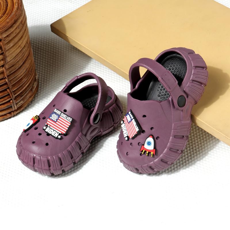 Image of Unisex Kids Clogs Soft Anti Skid Mules Sandals with Adjustable Back Strap Indoor & Outdoor Slipper for Boys & Girls Everyday Use Waterproof Jibbex Slides