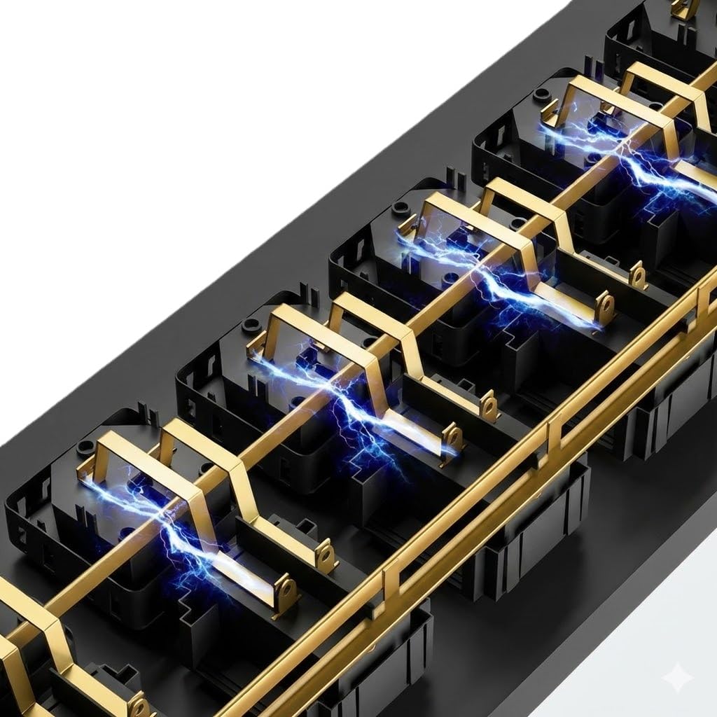 Infitronic - INSV1003A - 19 Pulgadas 1HE 6 Canales Consola de conmutación Regleta de alimentación DJ Switch Gaming Power Strip (conmutable Individualmente y Fusible Fino)