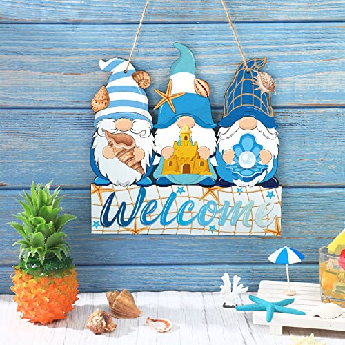 Summer-Welcome-Sign-Wooden-Ocean-Beach-Gnome-Hanging-Sign-Sea-Decorations-Holiday-Door-Sign-with-Ropes-Hanging-Decor-with-Starfish-for-Summer-Front-Door-Porch-Farmhouse-Outdoor-Home-Decor Summer Welcome Sign Wooden Ocean Beach Gnome Hanging Sign Sea Decorations Holiday Door Sign with Ropes Hanging Decor with Starfish for Summer Front Door Porch Farmhouse Outdoor Home Decor