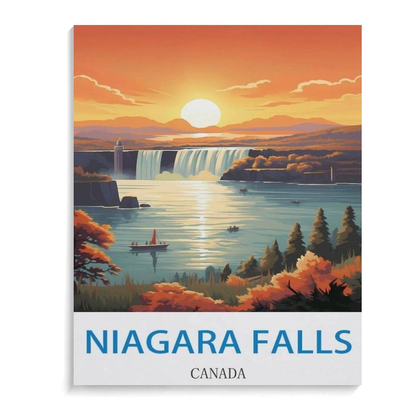 Jigsaw Puzzle 1000 Pieces,Niagara Falls Vintage Travel Poster Canada,paper Children Toys Decompression Game(50x70cm)-C1 — image 1