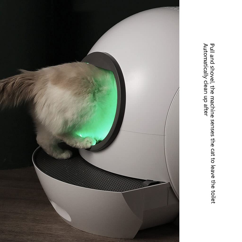 Lettiera per Gatti Scatola di lettiera automatica di gatto completamente recintata a prova di spruzzi Big Cat sferico for la pulizia elettrica for gatto gatto deodoranti for gatti Toilette per Gatti