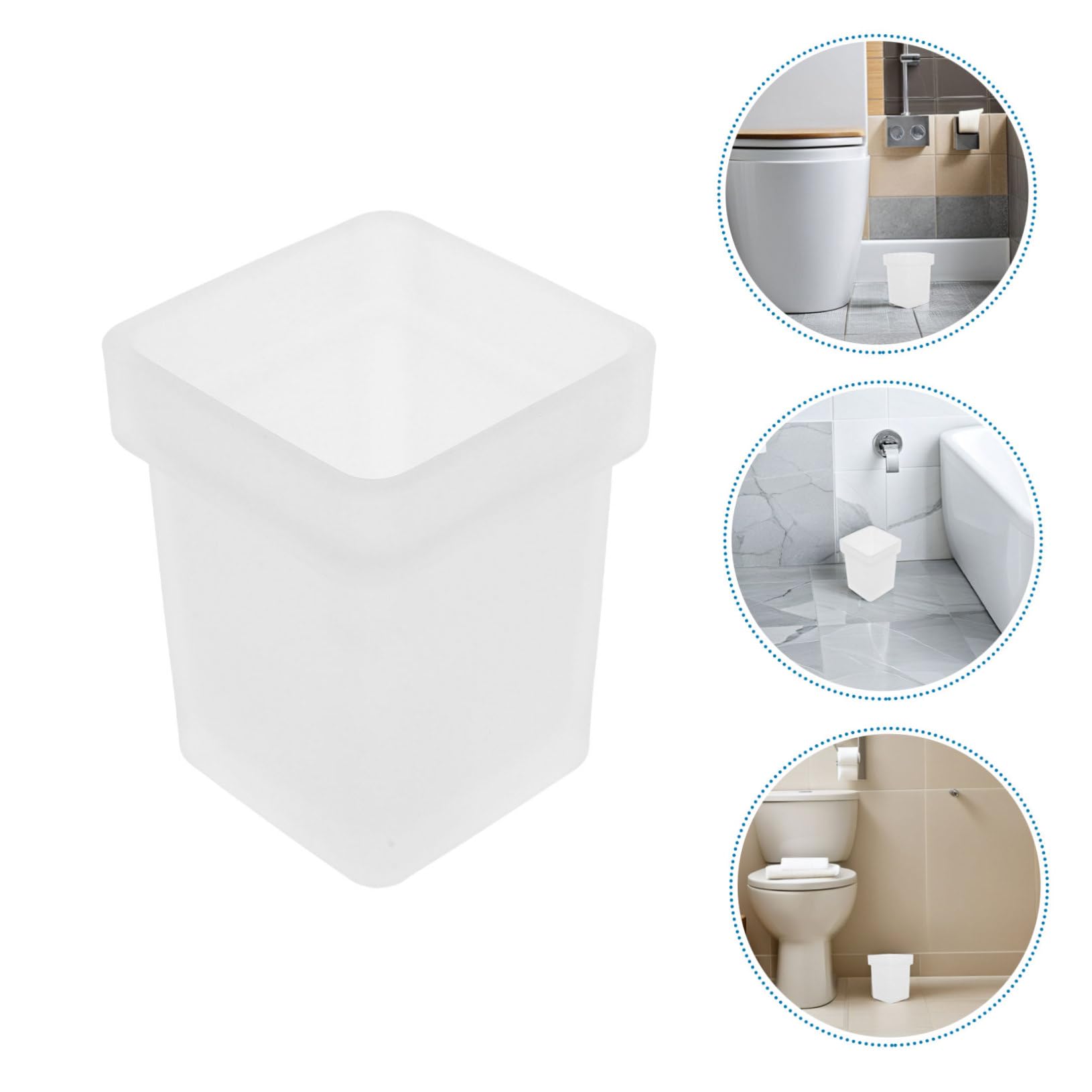 Soporte cuadrado de vidrio esmerilado para escobilla de inodoro, base estable, accesorios de baño, herramientas higiénicas de limpieza de inodoro, 2 piezas