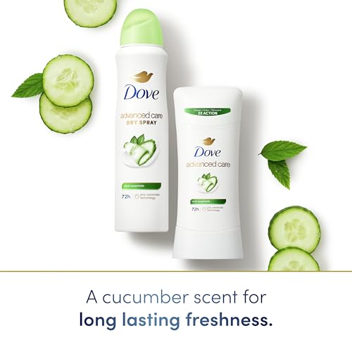 Image of Dove Advanced Care Anti Deo Stick Cool Essentials Pack of 12 for helping your skin barrier repair after shaving 72 h odor control and all-day sweat protection with Pro Ceramide Technology 2.6 oz