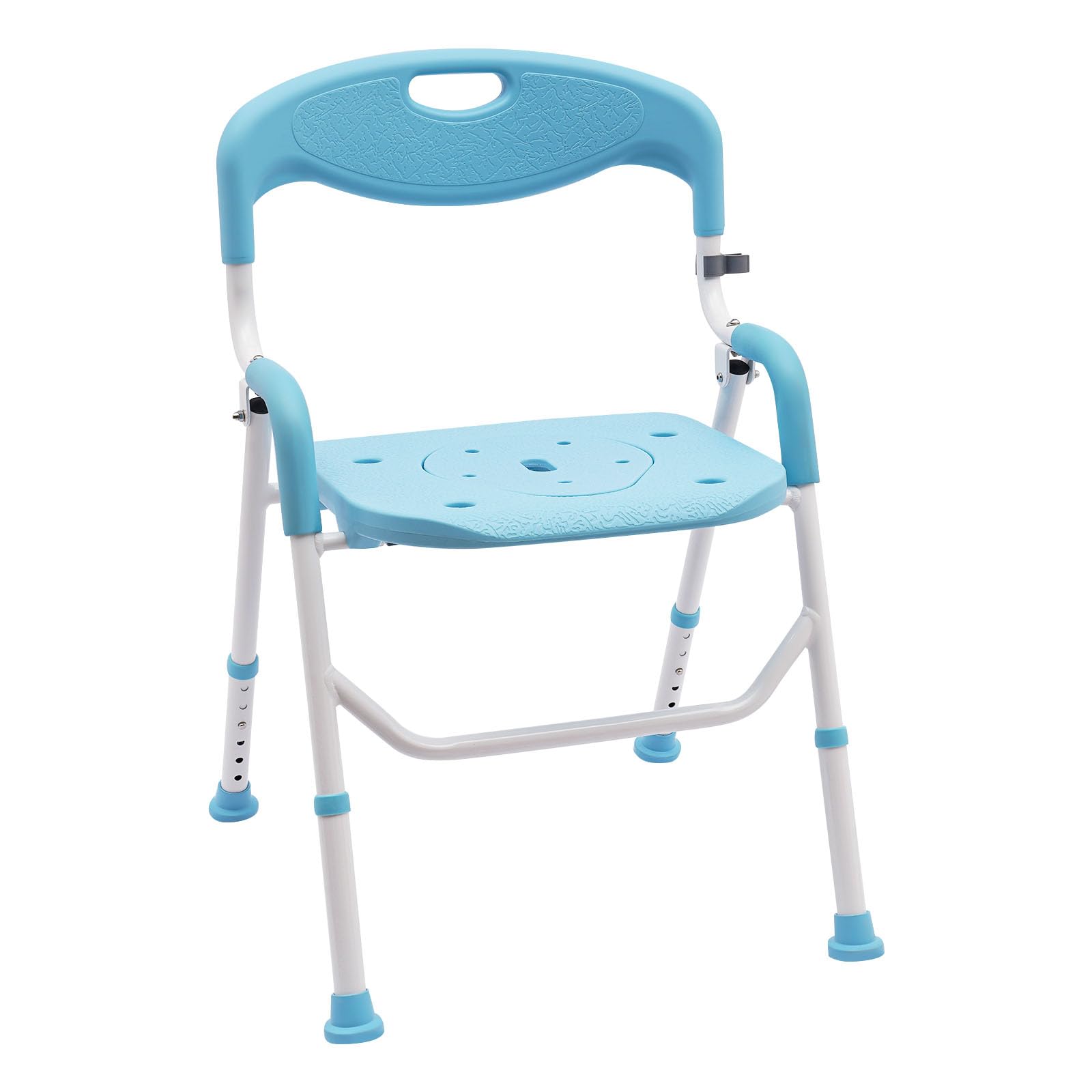 Silla de ducha plegable, asiento de seguridad para el baño, asiento de inodoro plegable con cómoda, silla plegable portátil (Eva), como orinal, asiento de ducha, en el inodoro de la cama, rango de