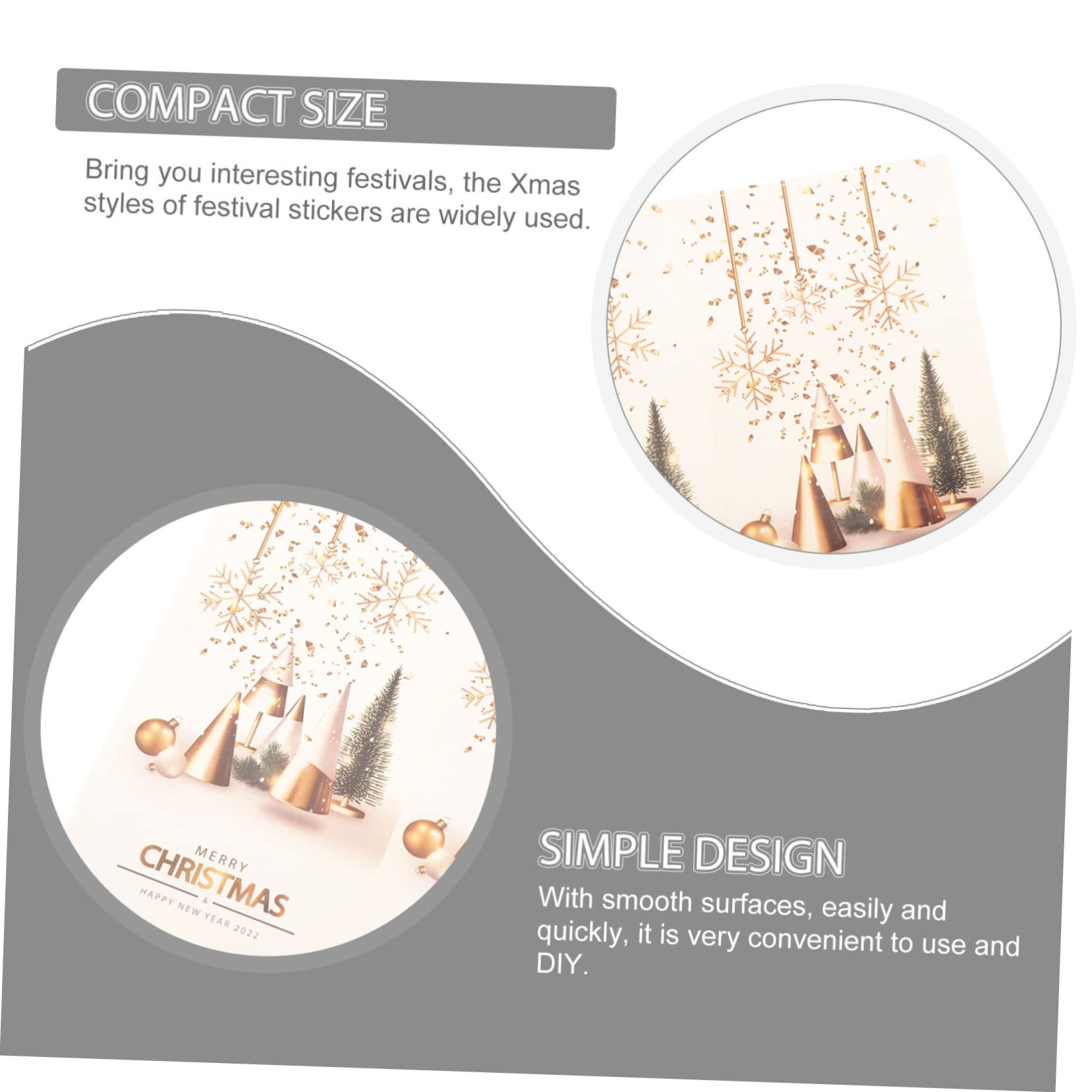 SHINEOFI 150pezzi Adesivi Decorativi Per Scatole Natalizie Etichette Autoadesive Per Regali e Pacchi Design Unico Con Elementi Di Natale Perfetti Per Festività e Regali