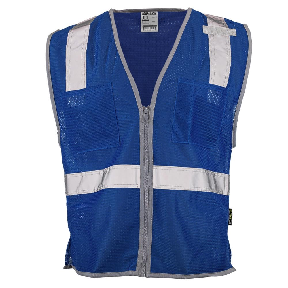 DOME75 DYNAMIC SERIES DV1281 Enhanced Visibility Identification Mesh Safety Vest-Royal Blue-4X/5X