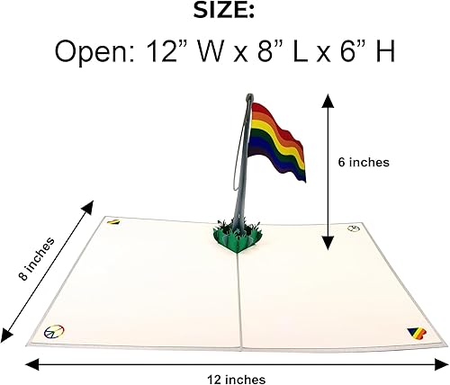 Miniatura 4 de iGifts And Cards Impresionante tarjeta de felicitación desplegable 3D con bandera arcoíris del orgullo  Regalo gay para marido, regalo lesbiana para