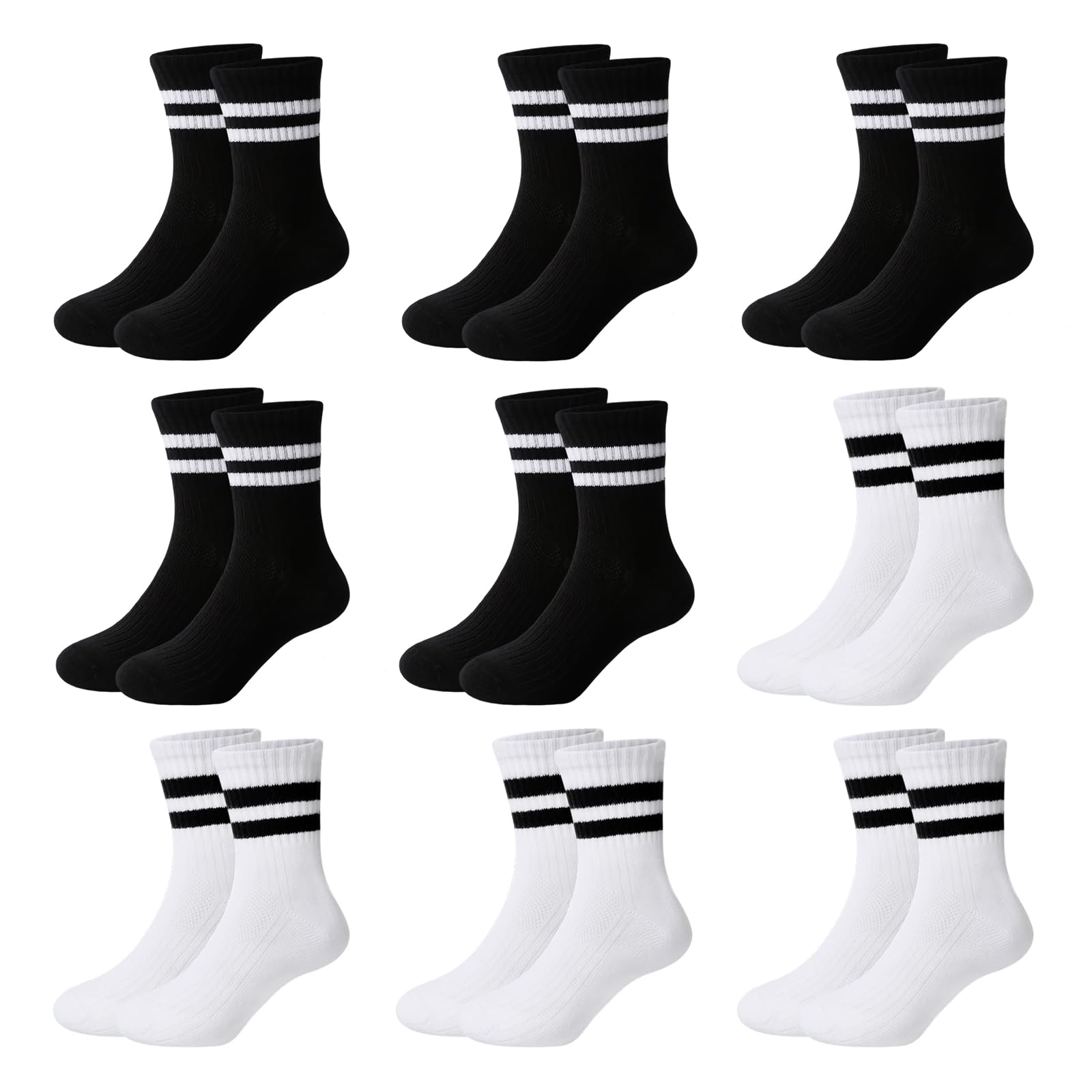 Jeayita 9 Paar Socken Jungen Kinder Socken Sportsocken Kinder Schulkind Socken Tennissocken Kindersocken
