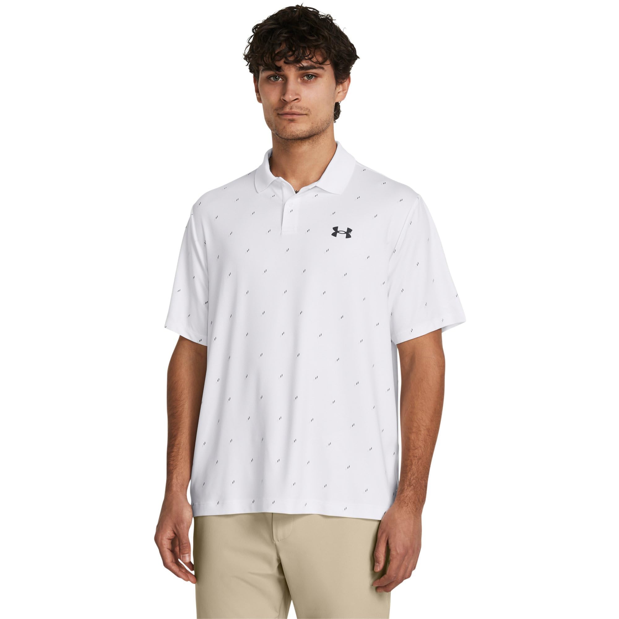 Under Armour Performance 3.0 Novelty Polo, Black/White, Large