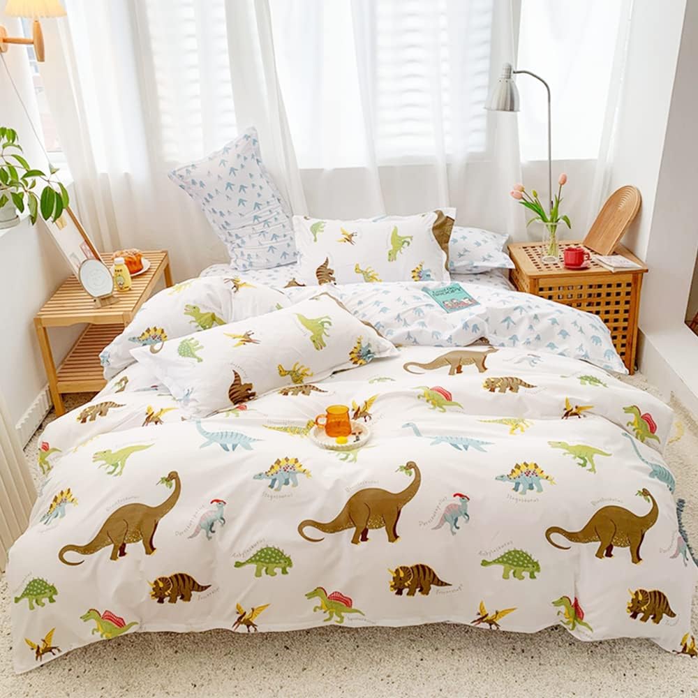 qjmiaofang Dinosaur Boy Bedding Twin Dinosaur Bedding Reversible