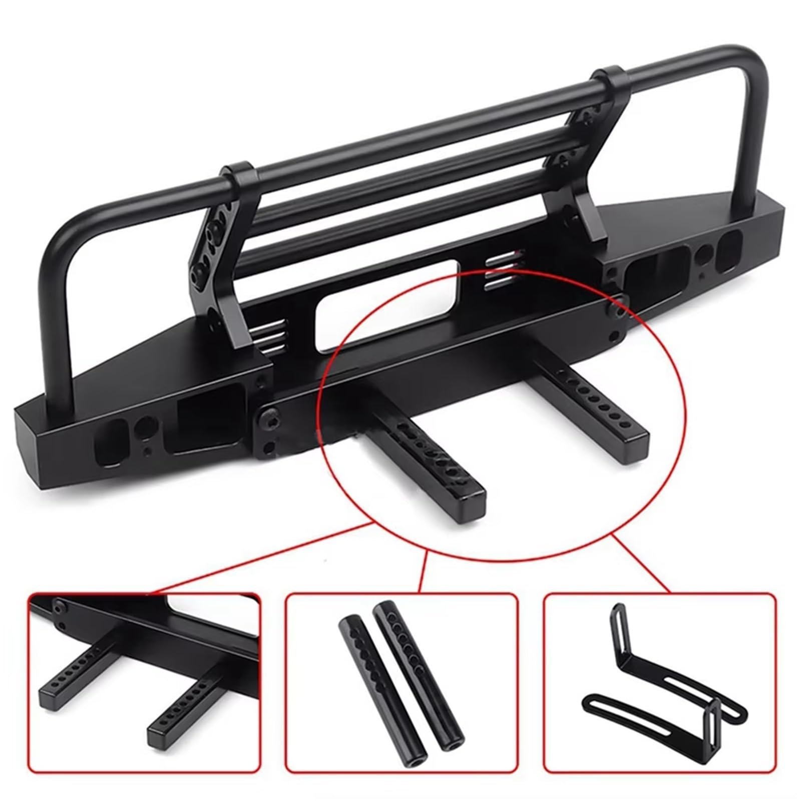 Paraurti RC per Traxxas per TRX4 per Defender per Axial per SCX10 II 90046 per Redcat Paraurti Anteriore Regolabile Metallo per Auto RC Crawler 1/10