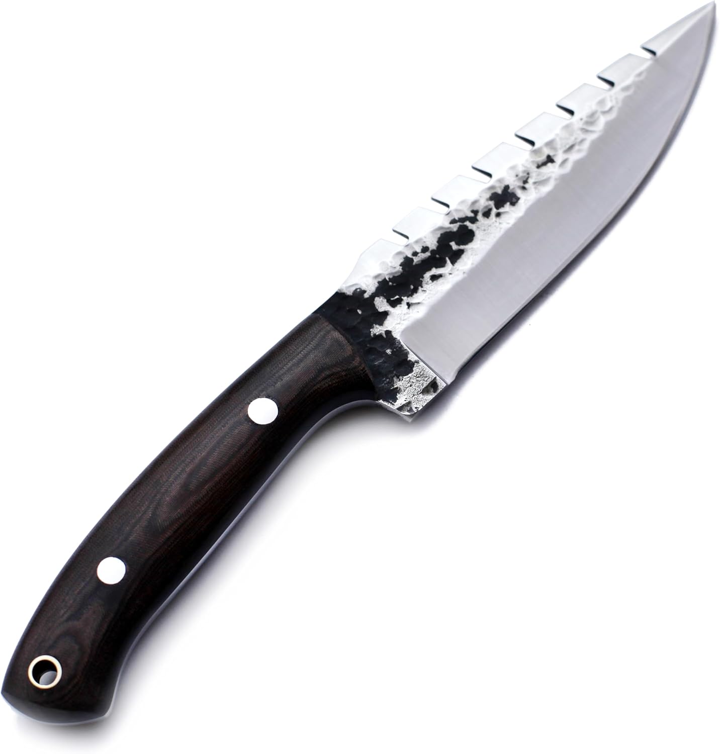 GCS Handmade Micarta Handle D2 Tool Steel Tactical knife Hunting Knife Camp Knife with leather sheath Full tang blade designed for Hunting & EDC GCS 910B