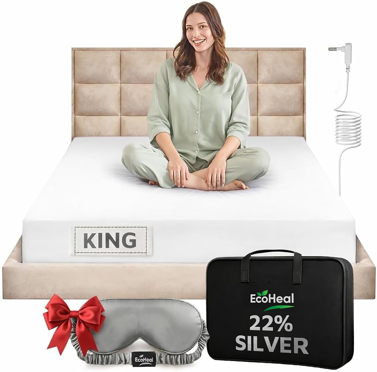 ECOHEAL Luxury Grounding Sheets King 22% Silver Fiber
