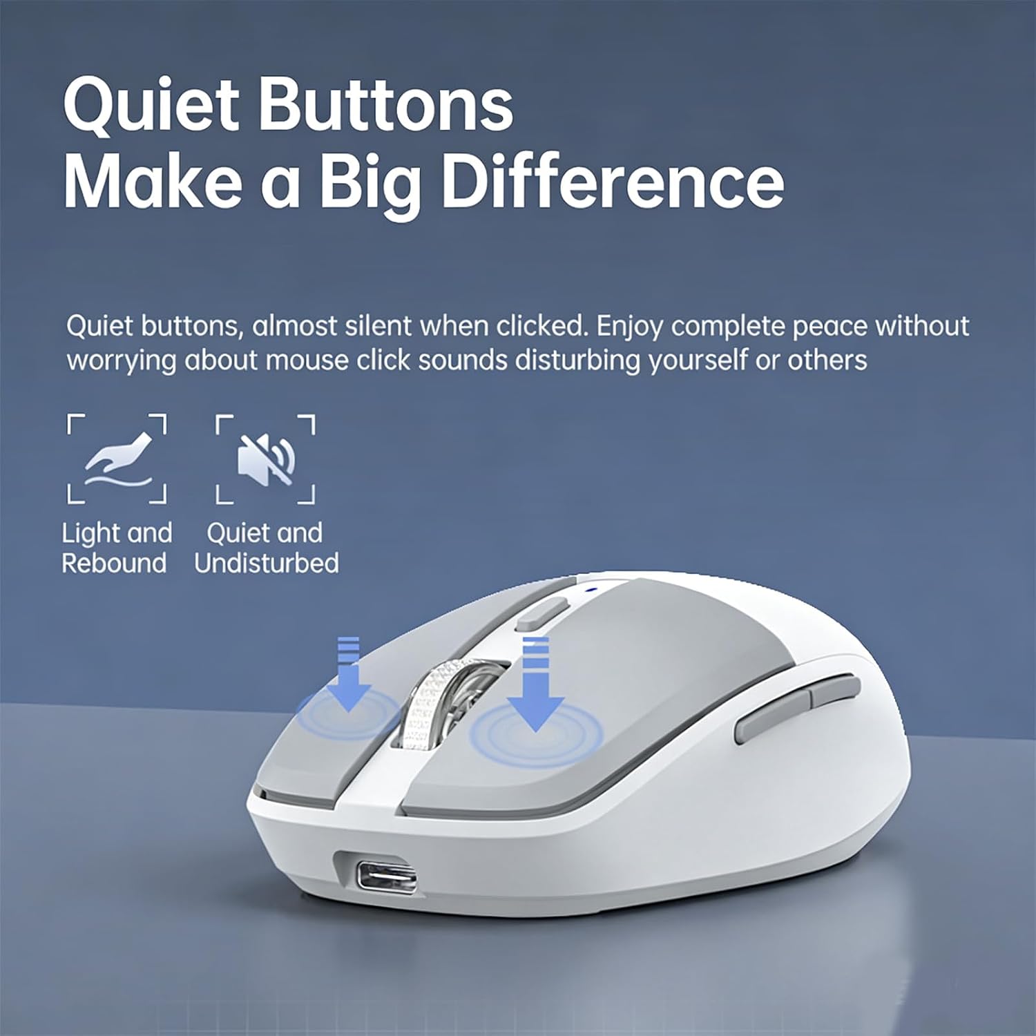 Wireless Mouse 2Modes Type-C/USB 2.4G Bluetooth Ergonomic RGB Silent Magnetic Cover Rechargeable Adjustable DPI Compatible with MacBook Air/Pro, Windows Laptops, PC, Tablets & Smartphones (Black)