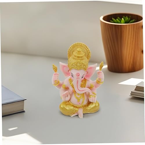 Miniatura 5 de Adorno de Buda de palma Ganapati Figura decorativa Elefante Dios Estatua Ídolo Latón Escultura Escultura de Buena Suerte Estatua de Feng Shui