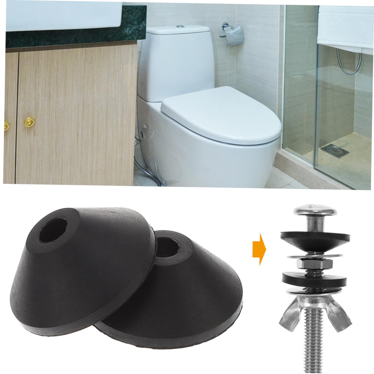 HOMSFOU 150pezzi Rondelle Gomma Impermeabili Per Serbatoio Wc Guarnizioni Coniche Gomma Per Riparazioni Idrauliche Rondelle Resistente e