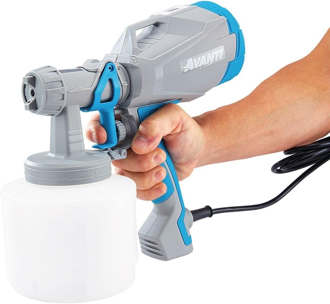 Hand holding the Avanti Handheld HVLP Paint and Stain Sprayer