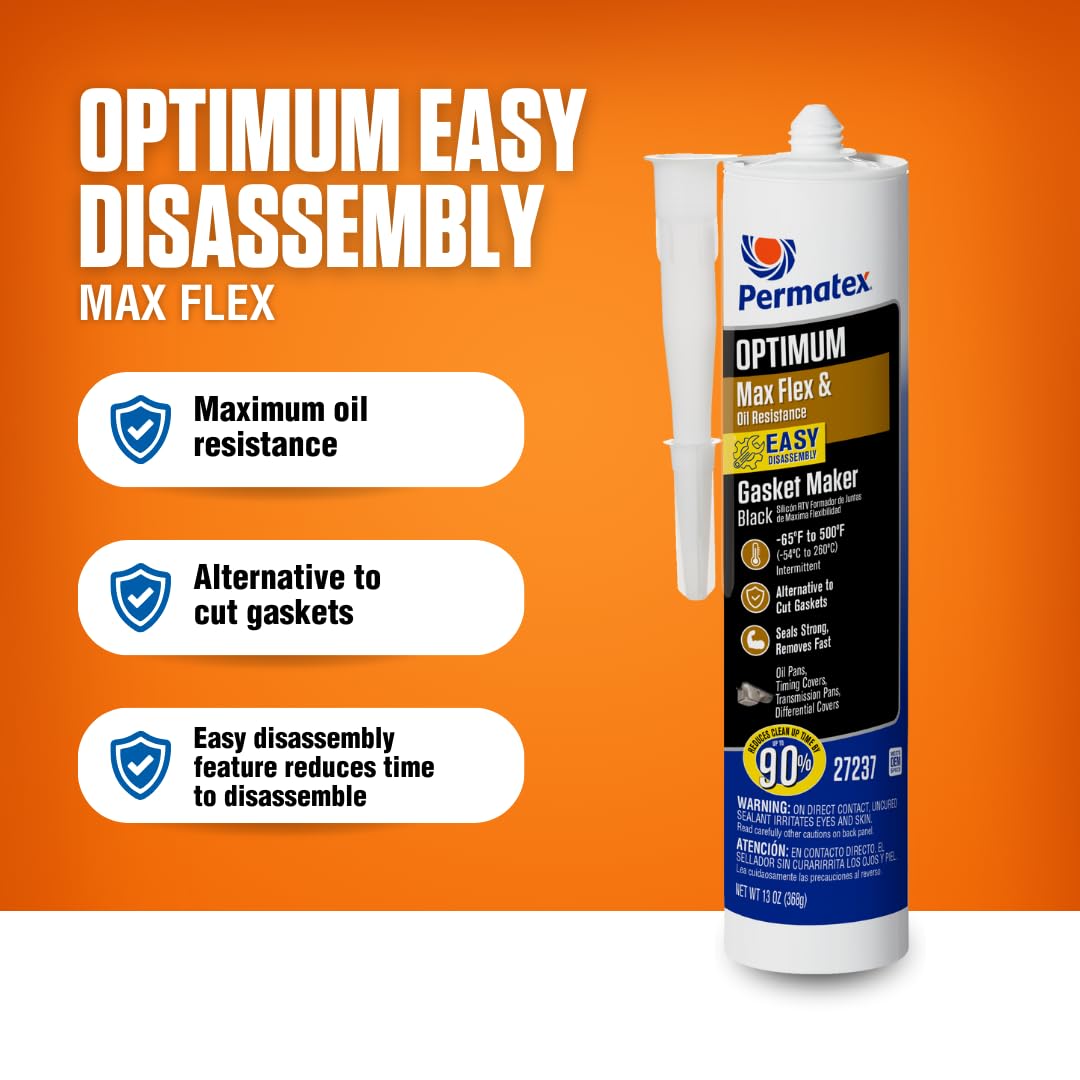 Amazon.com: Permatex 27237 Optimum Black Gasket Maker, 13 oz