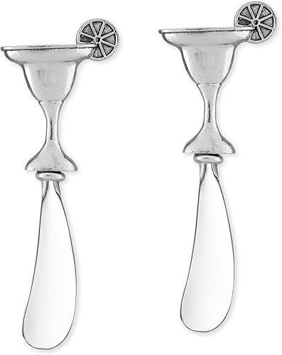 Supreme Housewares Juego de 2 cuchillos esparcidores de queso y mantequilla con mango en forma de margarita (Margarita)