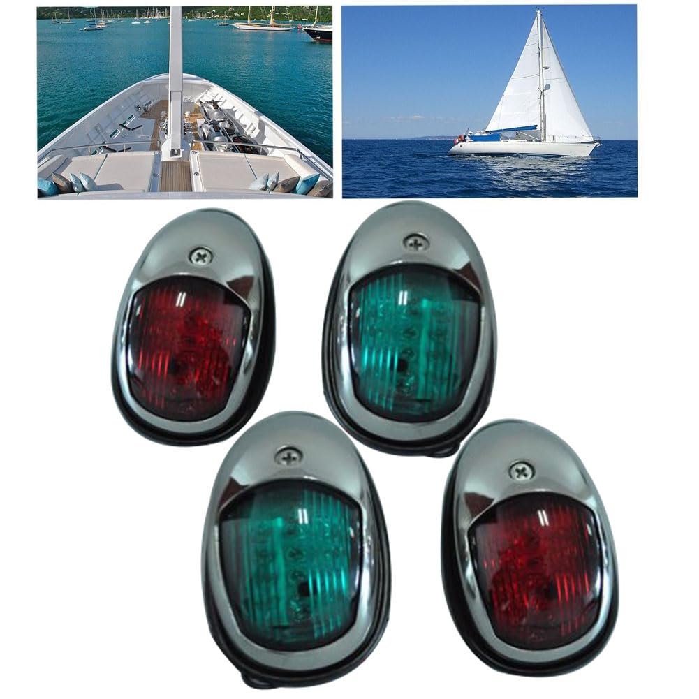 SIKUAI 98 * 55 * 35mm Barca Marina Vela LED Luce di Navigazione di Prua Lampada Verde e Rosso Acciaio Inossidabile Per Touring Pontone Veloce Barche da Pesca 2 Pai