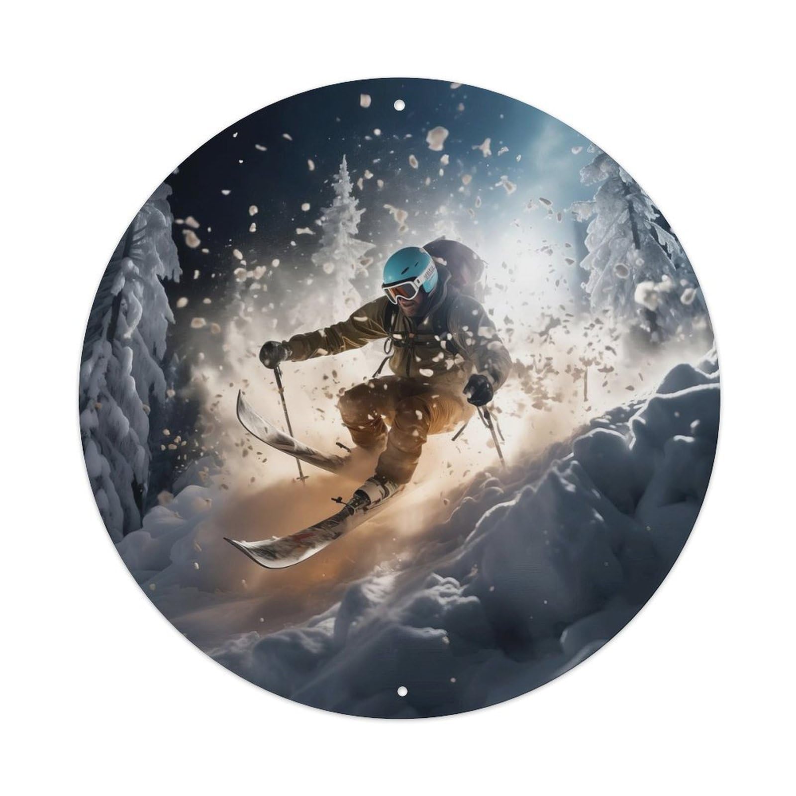 Extreme Sports Ski Jump Moment Metal Tin Sign