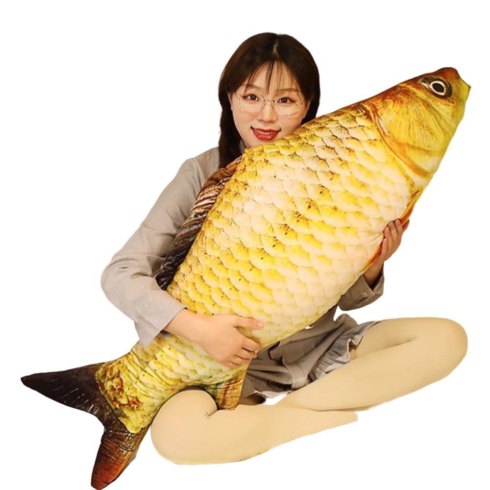 39.3 Inch 3D Giant Soft Fish Cushion Pillow Carp Plush Pillow Stuffed Toy Throw Pillow for Home Decoration Gift Kids Pillow Stuffed Animal Toy (100cm)