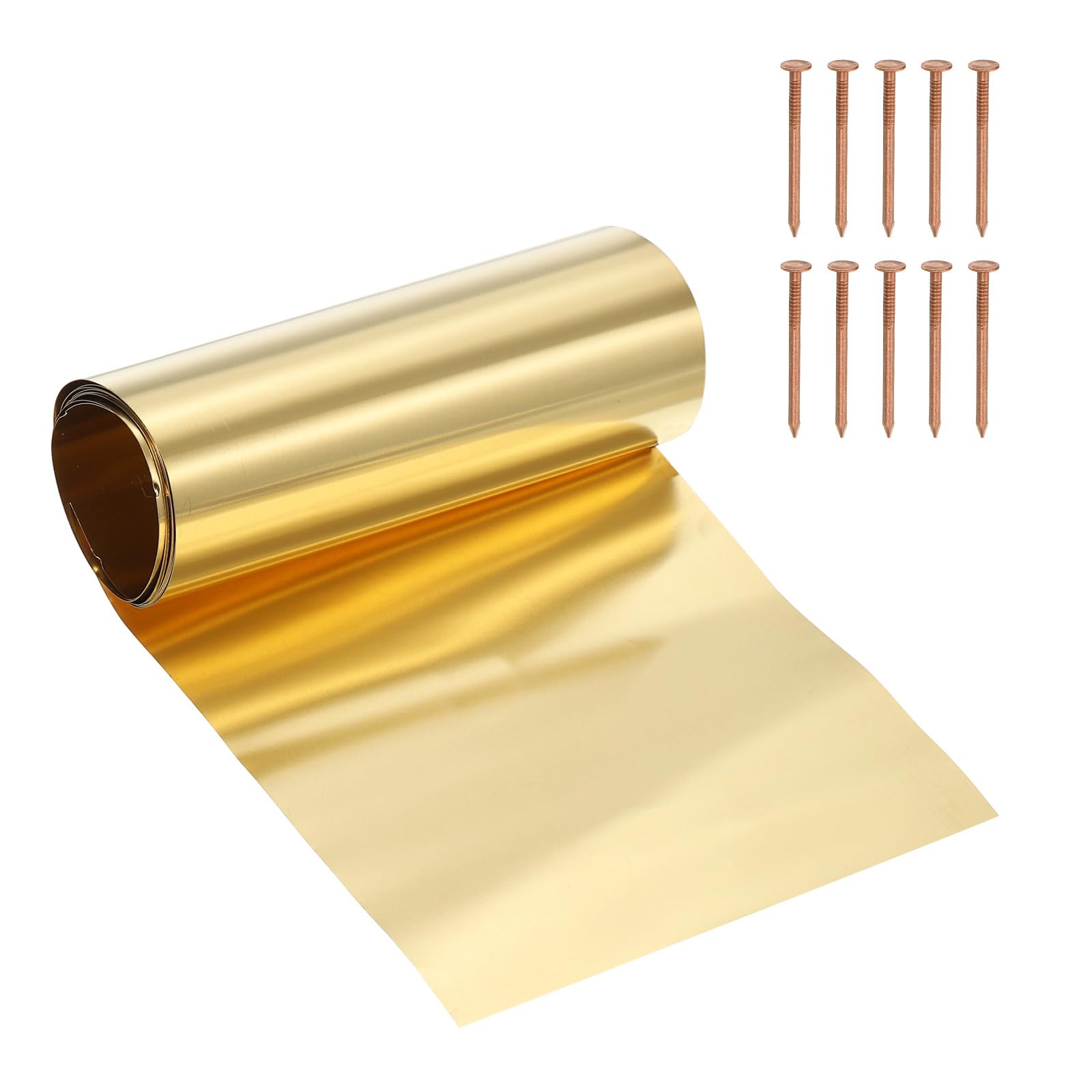 YELARXI Brass Sheet Roll Metal Film Brass Foil Plate, 0.1 x 100 x 1000mm 28 Gauge(0.1mm) Thickness Fit for DIY Crafts Electrical Repair - Cylinder(1