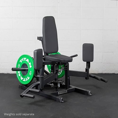 Miniatura 4 de Titan Fitness Máquina de ejercicios de abductor y aductor de cadera con carga en placa, clasificada 250 libras, máquina estabilizadora combinada de