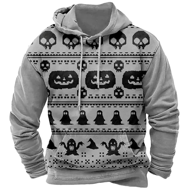 ZOCANIA Christmas Hoodie Men Long Sleeve Mens Graphic Hoodies Xmas Sweatshirts Plus Size Pullover Gifts with Pockets