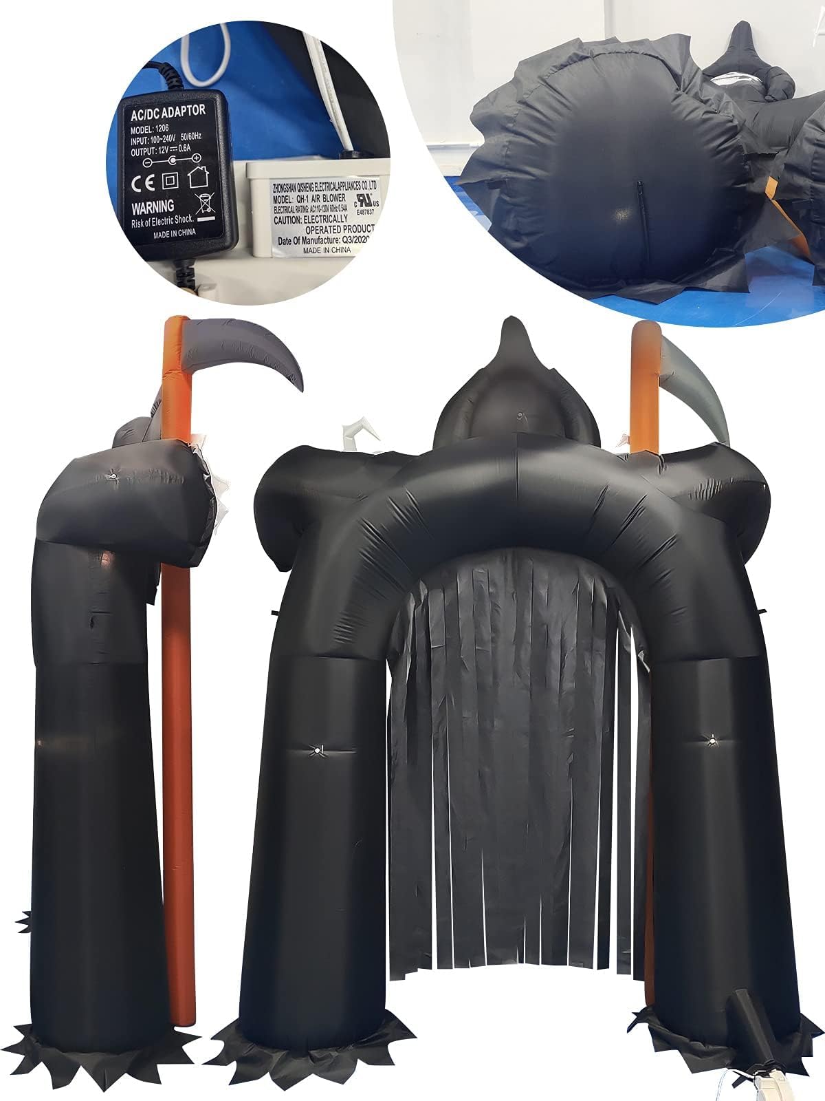 Décoration Gonflable Halloween - Arche Effrayante En Polyester Noir, Avec Piquets Et Soufflerie, Pour Jardin Et Fête