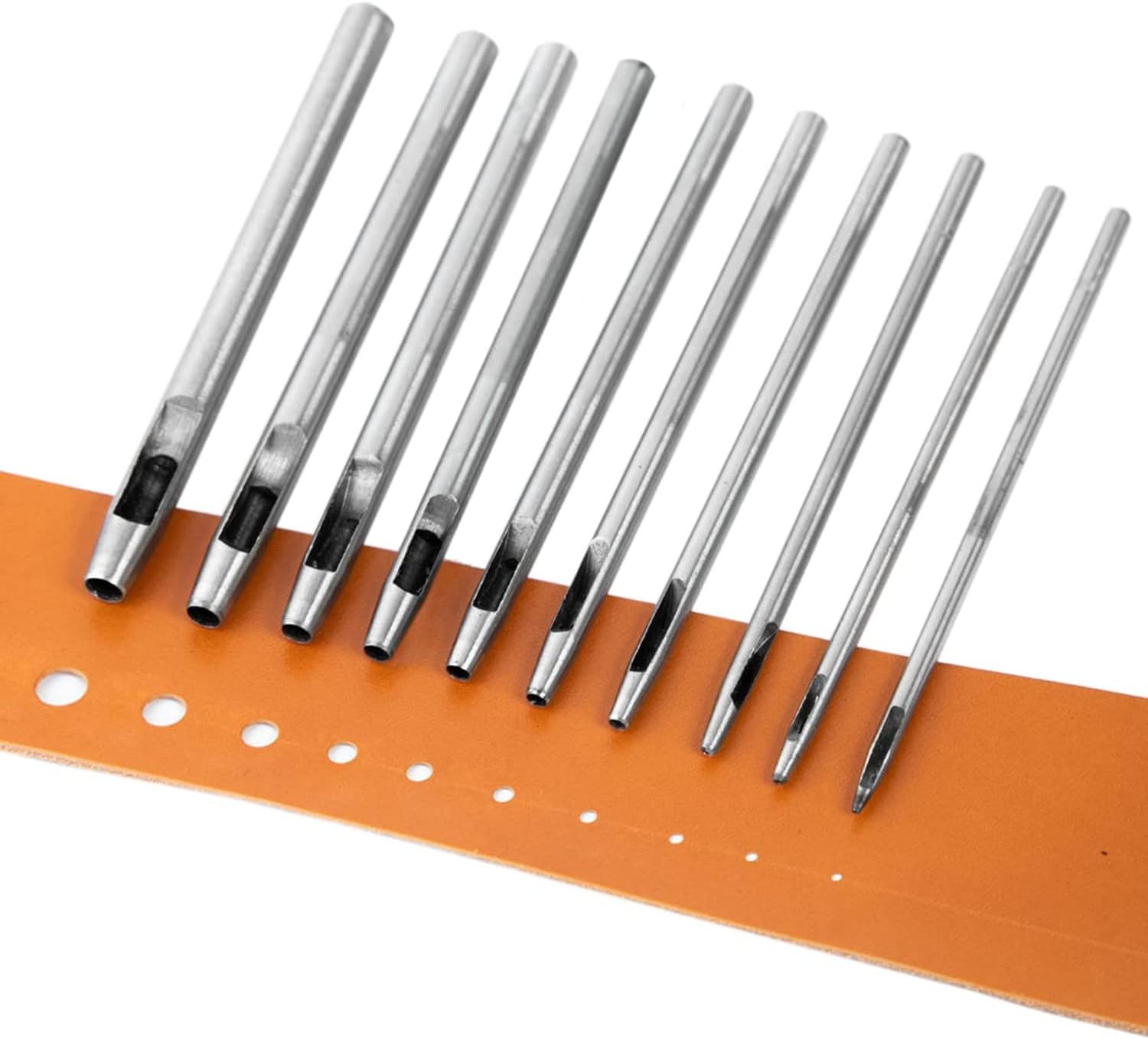 10 PCS 0.5mm5mm Leather Hole Punch Set, Belt Hole Puncher Hollow Punch