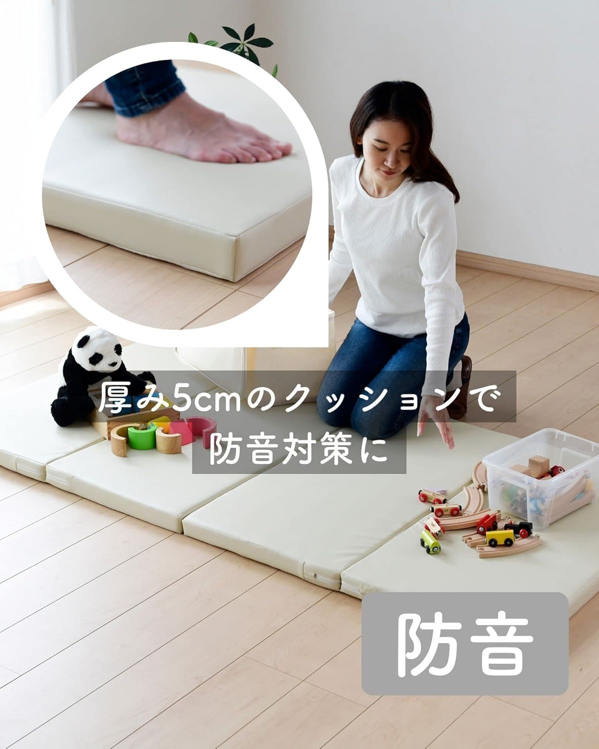 Amazon.co.jp: プレイマット 90×90cm 厚み5cm 1枚 ベビーマット 防水 