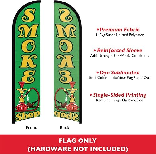 Miniatura 2 de Infinity Republic - Bandera de manga completa sin viento verde Smoke Shop - Perfecto para negocios, tiendas de humo, tiendas de vape, etc