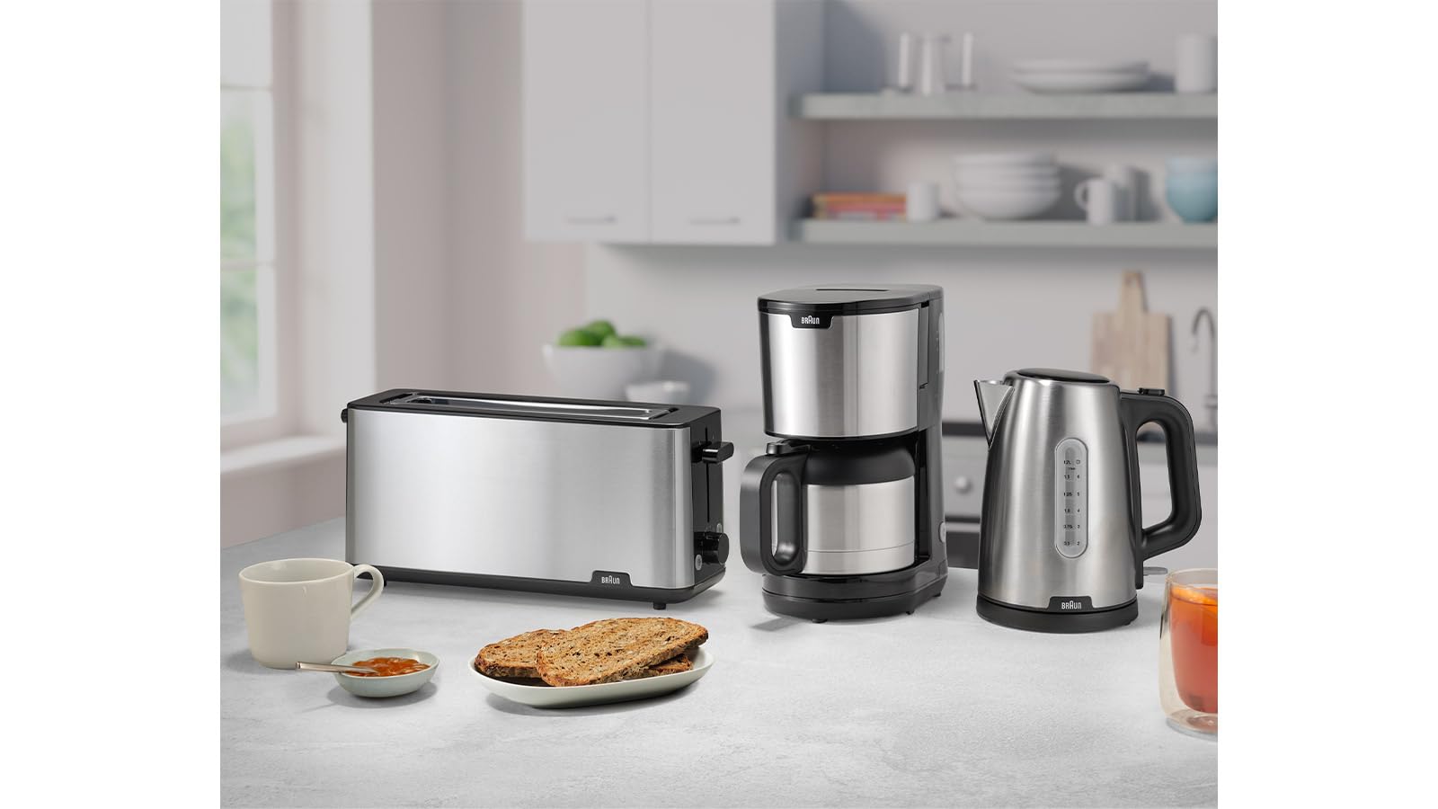 Braun Toaster PurShine HT 1610 BK, 25cm Brot Schlitz, 8 Bräunungsgrade, Aufwärm- & Auftaufunktion, Brötchenaufsatz, Krümelfach, 1030W, Schwarz