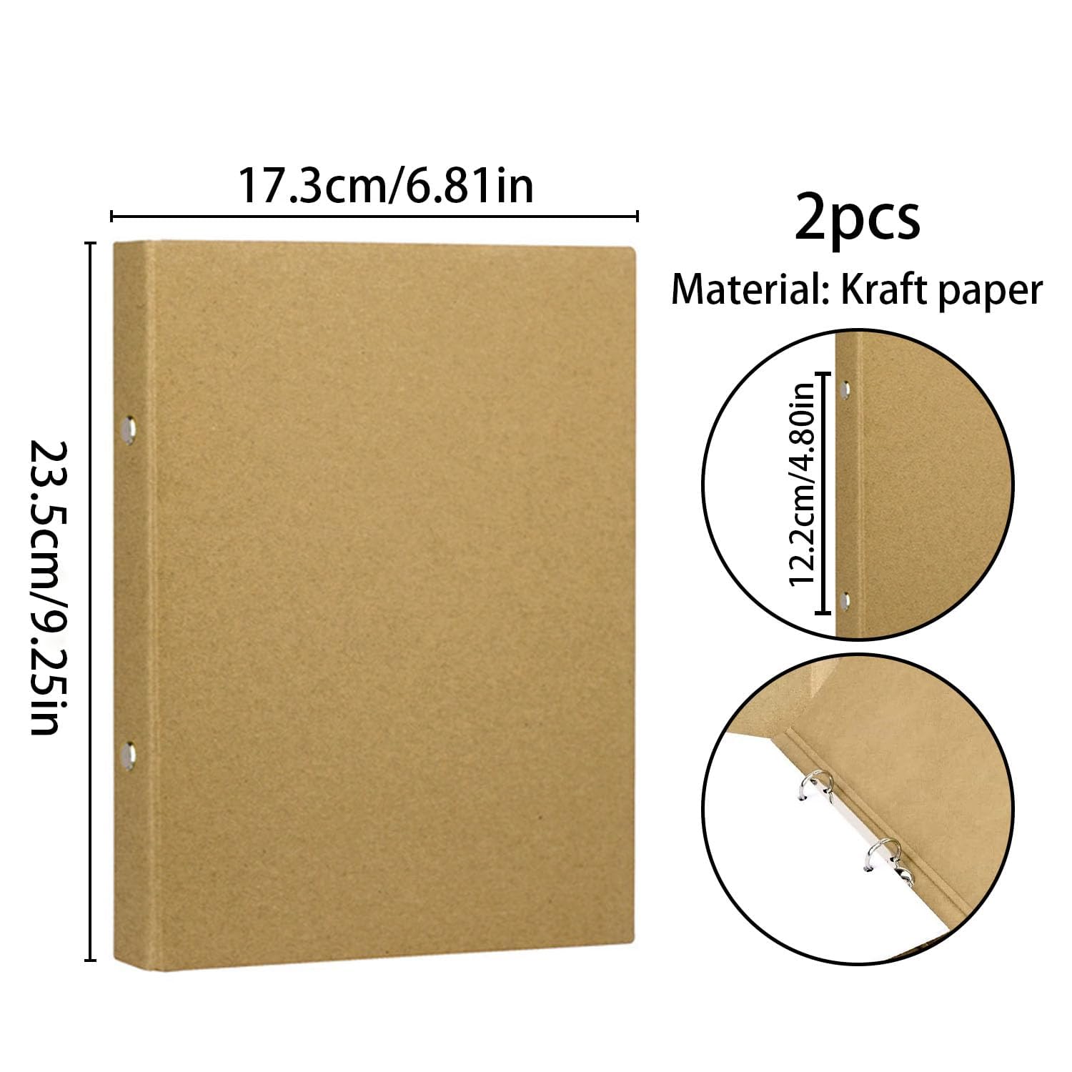 2 pièces Classeur A5 en Papier Kraft 2 Anneaux Classeur Rechargeable 2 pièces Classeur A5 en Papier Kraft 2 Anneaux Classeur Rechargeable