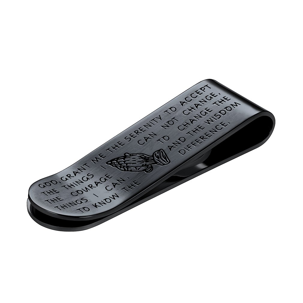 FaithHeart Pinza Hombre para Billetes Tarjetas Acero Inoxidable 316L Clip de Dinero Metal Accesorio Equipaje Pinza Religiosa Biblia Mano de Oración