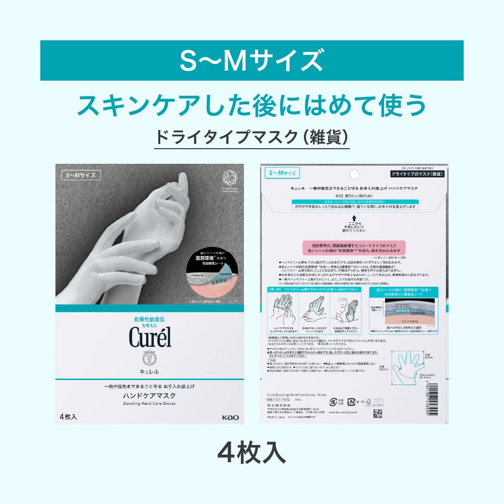キュレル ハンドマスクMサイズで乾燥肌をケアしっとり