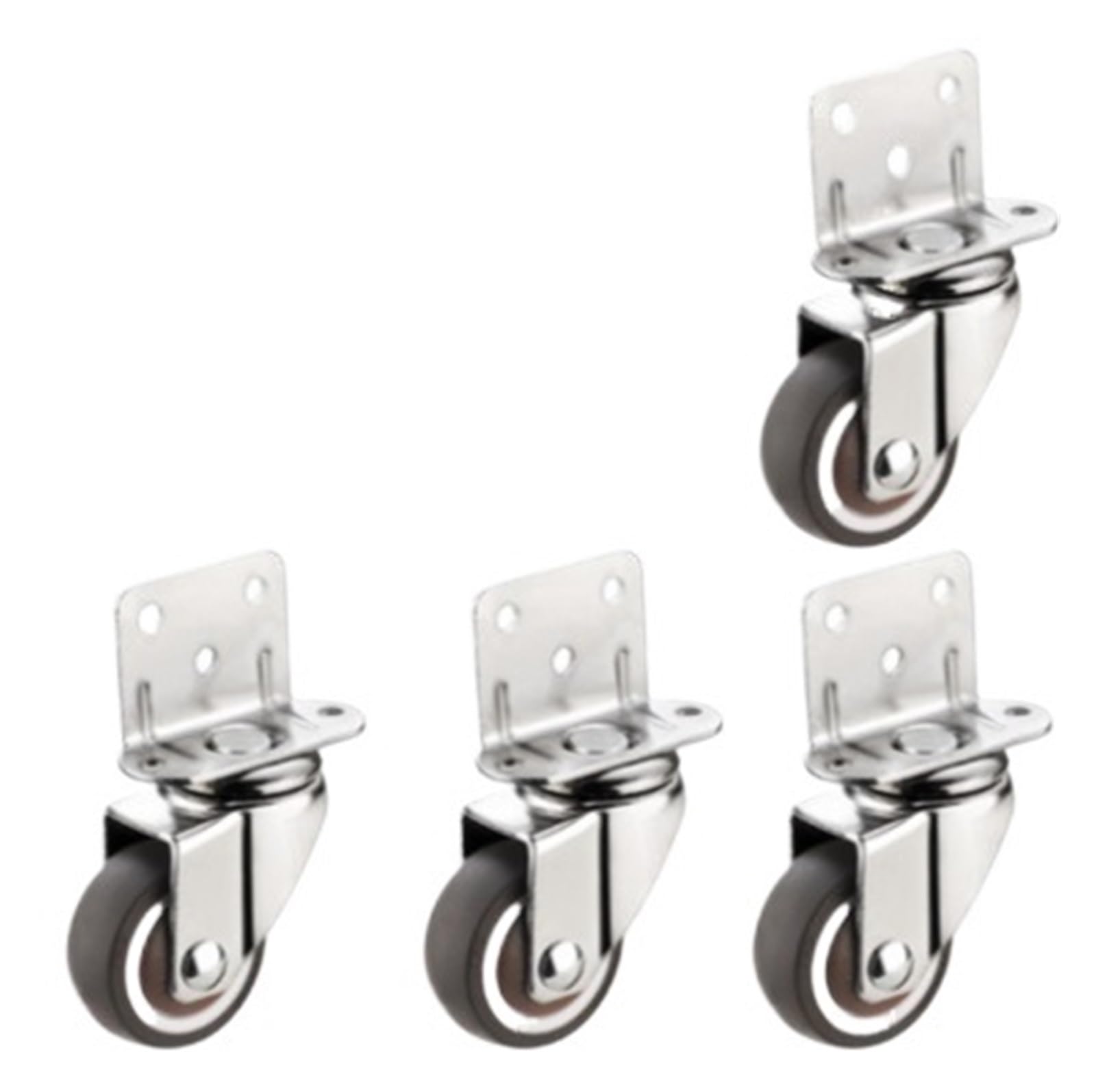 MXXDMOPD 4 Pieces/Batch Flower Stand Wheel L-Shaped Plywood 2-inch Pulley Table Caster Silent 1-inch Steering with Brake(1.25-inch-a)
