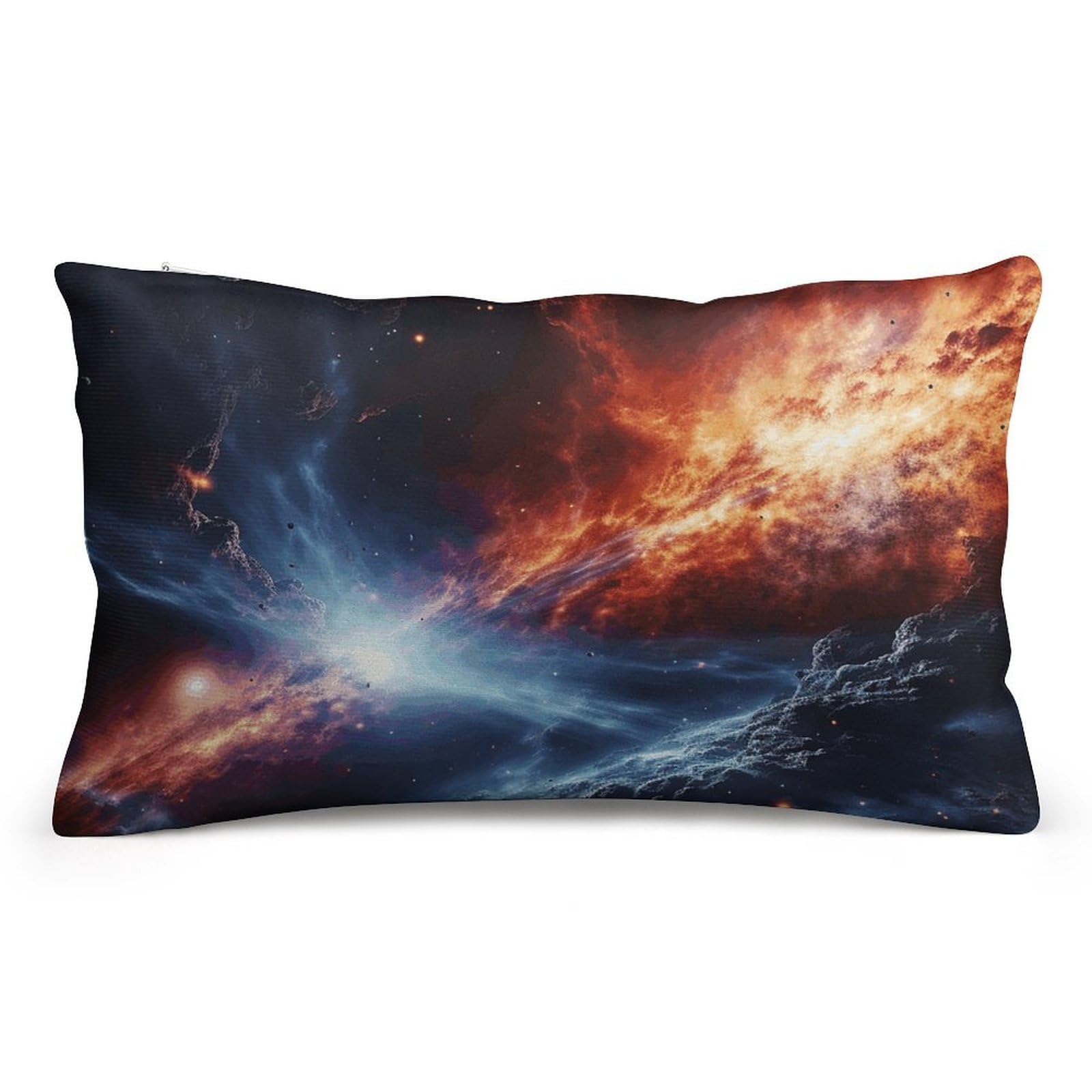 Velvet Pillowcases Standard Size 8"x12", Ultra Soft Breathable Pillow Cases for Bed, Luxury Cozy Fuzzy Pillow Shams, Lumbar Pillow Cover, Outer Space Stars Cushion Case Home Decor