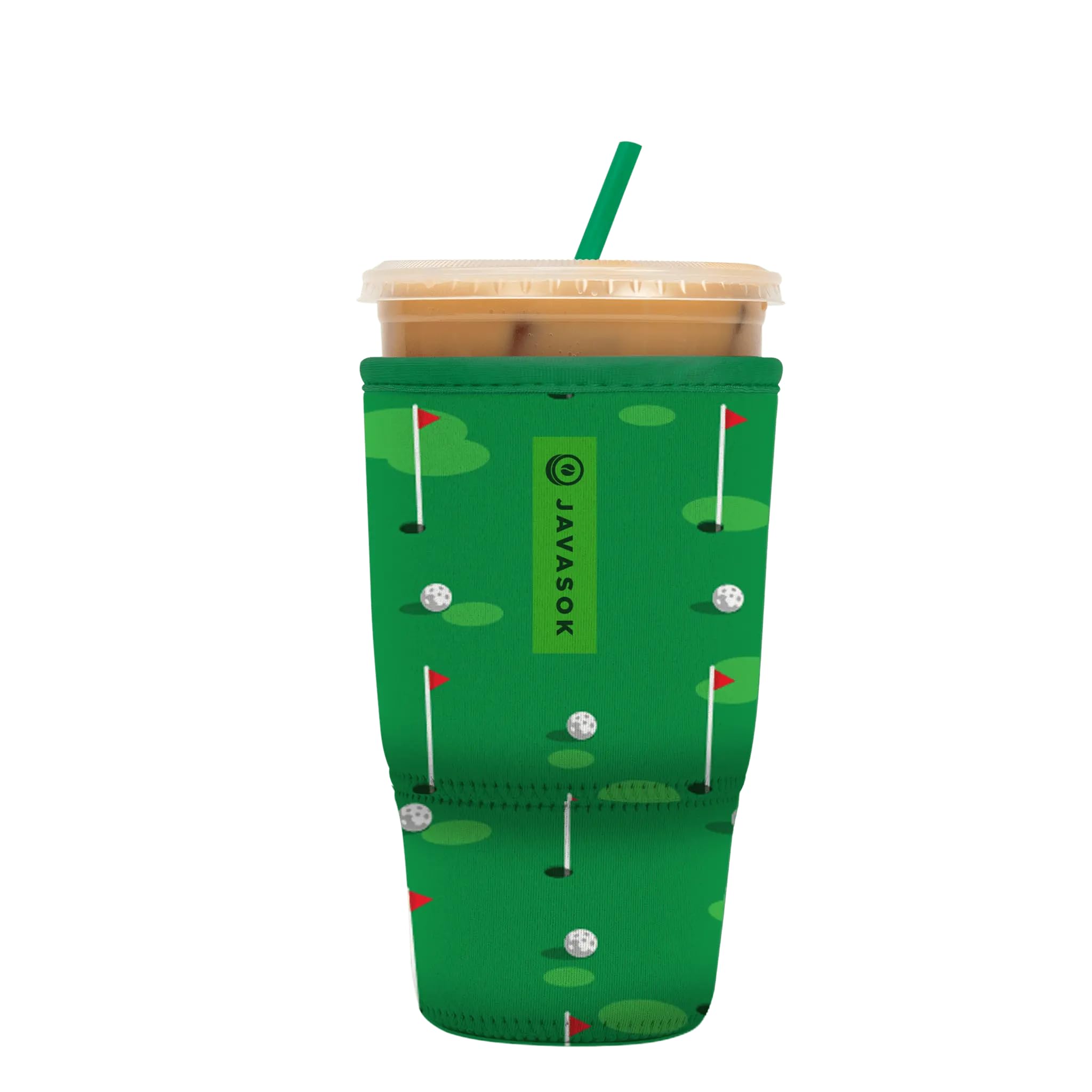 Sok It JavaSok Iced Coffee &amp; Cold Soda Insulated Neoprene Cup Sleeve (Golf, Large: 30-32oz)