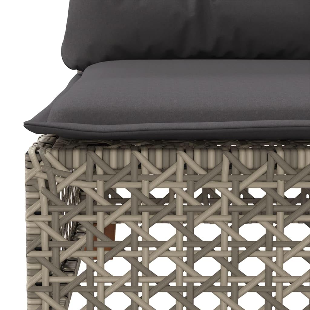 Divano da Giardino con Cuscini 3 Posti Grigio in Polyrattan,Divano Giardino,Divano Giardino Esterno,Divano Giardino per Esterno-365942