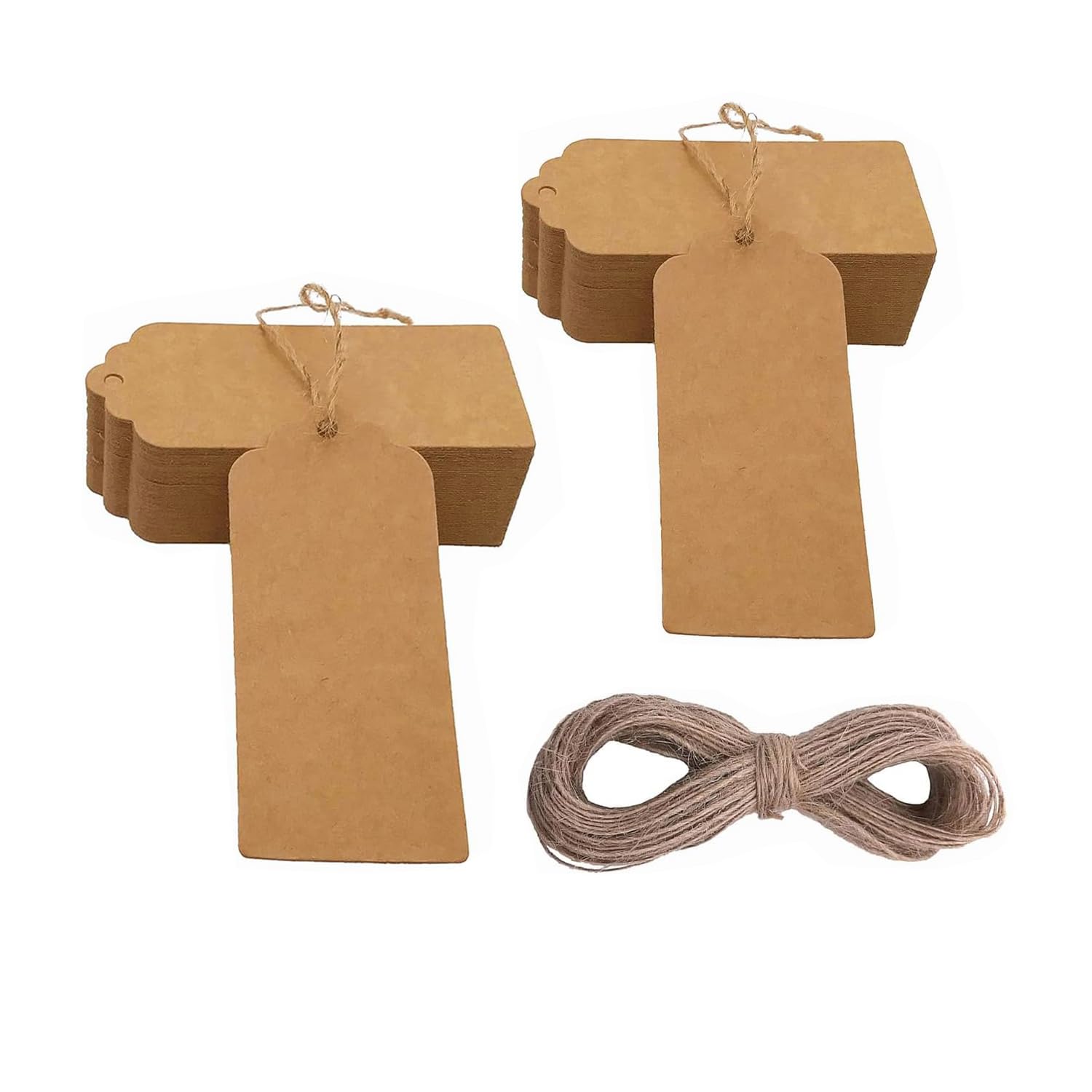 G2PLUS 200 stuks cadeauhangers, etiketten van kraftpapier, 5 x 10