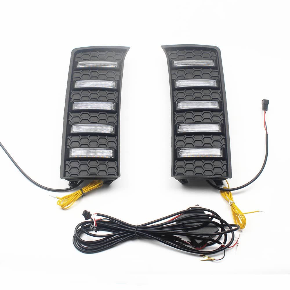 ALWAYSTECZON LED DRL Daytime Running Light Front Bumper Driving Fog Lamp with Turn Signal Assembly Accessories For Toyota Tundra 2022 2023 2024