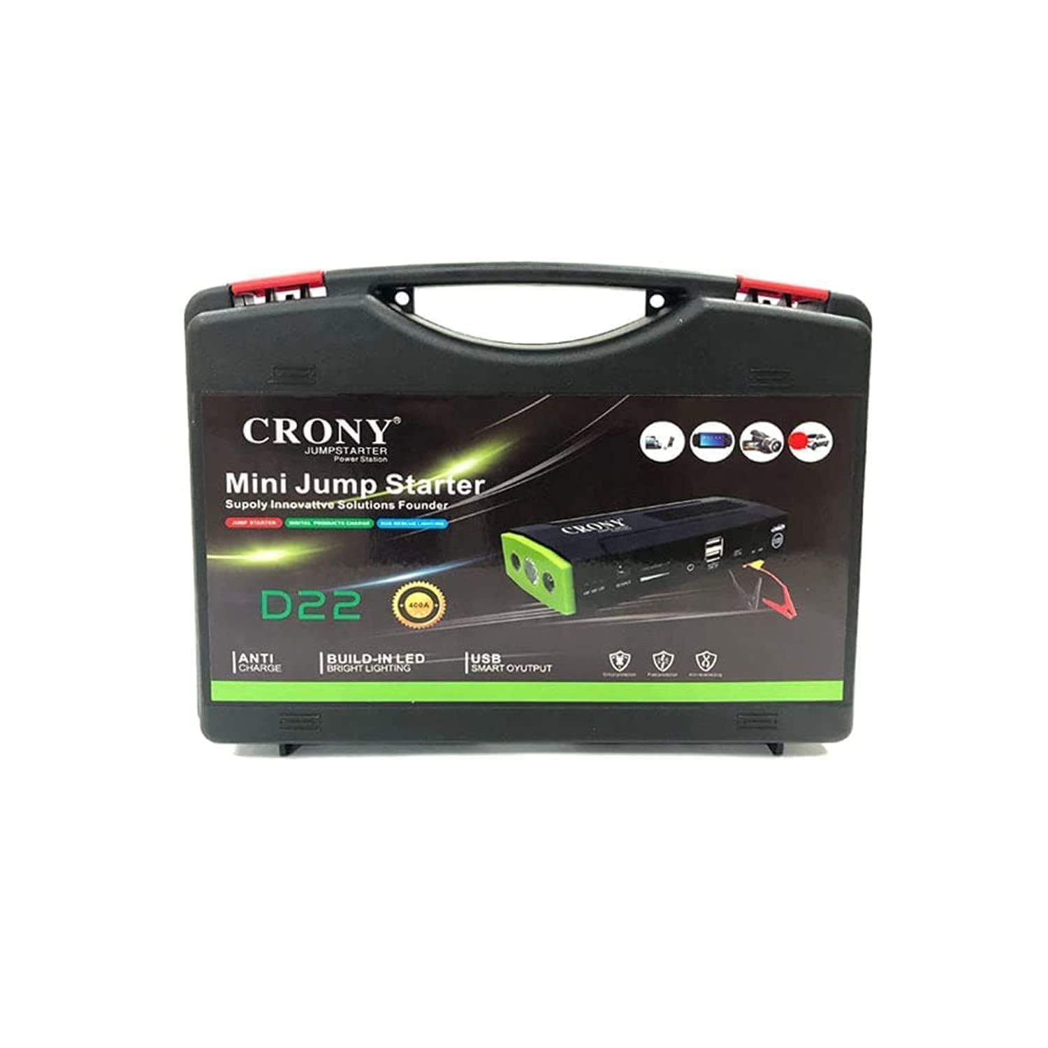 Crony شاحن متنقل للطوارئ يشحن بطارية السيارة - الجوال - الكمبيوتر من شركة كروني - mAH 180,000