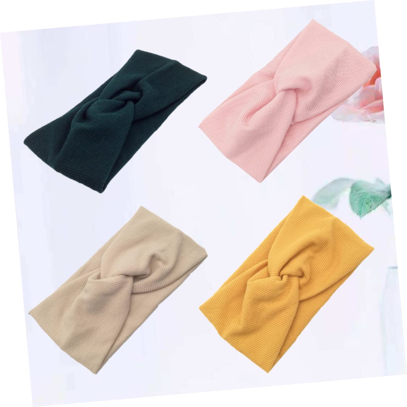 FRCOLOR 12piezas Diademas De Algodón Para Yoga Diseño Accesorios Para Cabello Verde Jengibre Beige y Rosa Diademas Elásticas Para Mujer