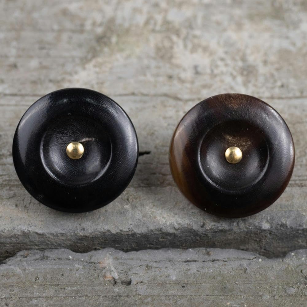 Metalowe guziki do marynarek, Zestaw 20 guzików z rogami w kolorze czarnym i kawowym 12-20 mm do garniturów rękodzieła(Black 20pcs,28L=18.0MM)