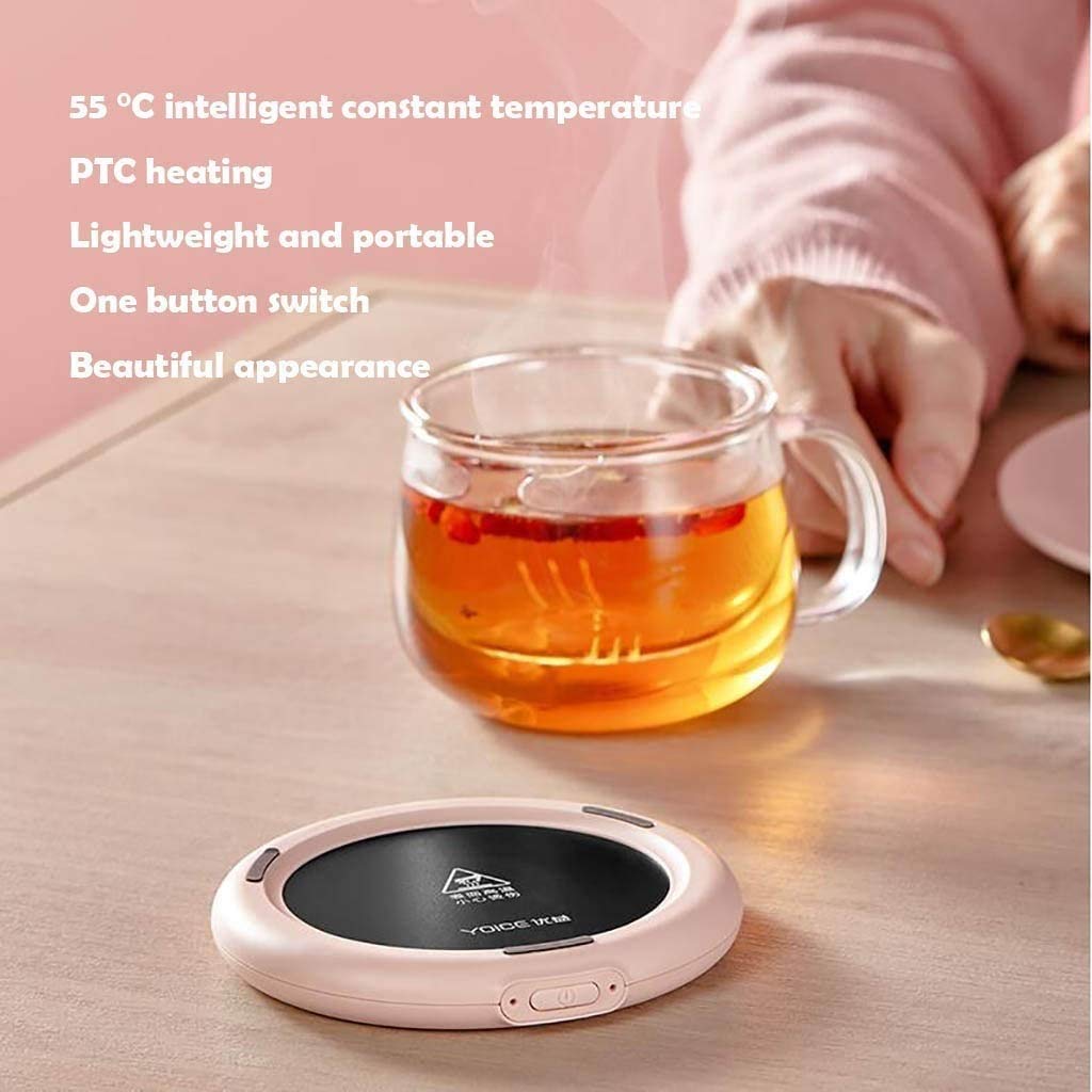 Taza de café calentadora, bebida elegante eléctrica Taza de taza, 10W Taza de escritorio portátil de 10W Calentador de la taza de la taza de la taza for el té, el agua, el cacao, la placa del ca