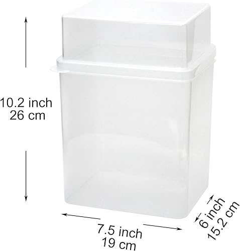 Miniatura 2 de Youngever Paquete de 2 contenedores de plástico para almacenamiento de azúcar de 5 libras, contenedor de almacenamiento de harina transparente,